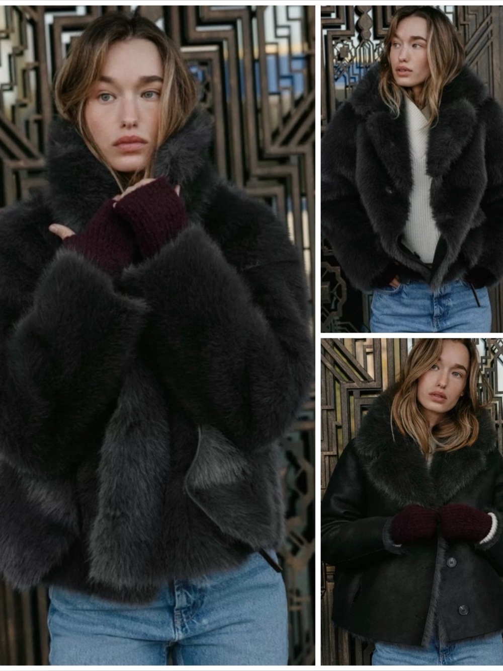ZARA ~ REVERSIBLE FAUX FUR SHORT COAT